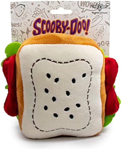 Buckle-Down Dog Toy, Plush Squeaker Scooby Doo Sandwich, Multi Color, 6" x 6", DTPT-SDBE