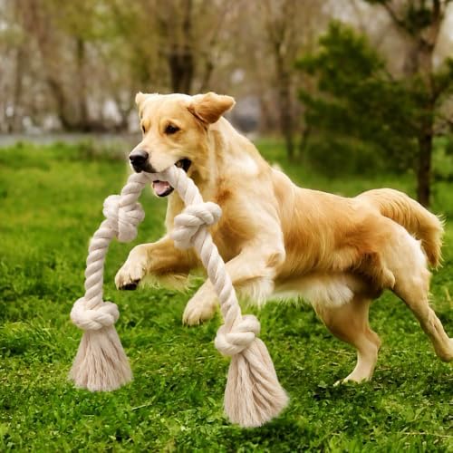 Tough Dog Rope Toy, 100% Natural Cotton, X Large - 3.3 Feet