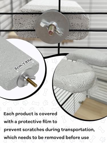 Chinchilla Lava Ledges Rat Climbing Platform 6 Pack Pumice Ledge Shelf Pet Chewing Grinding Toys Small Animals Cage Accessories for Totoro Squirrel Guinea Pig Hamster Gray