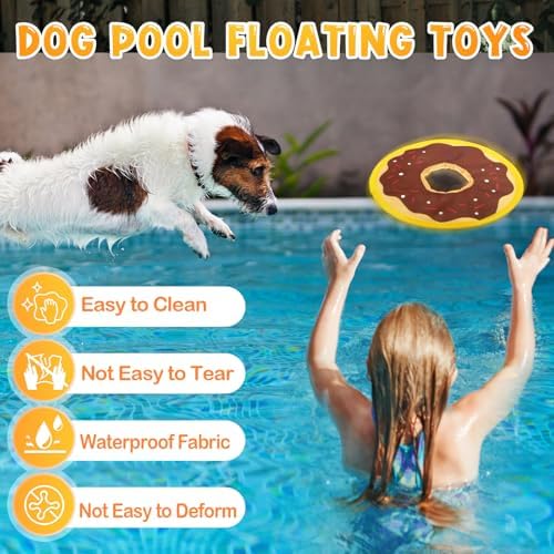 3 Pcs Floating Dog Toys Oxford Fabric Donut Water Toy for Pool