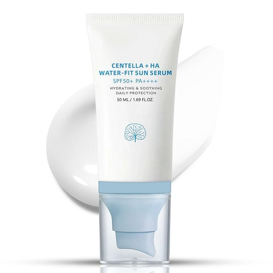 𝐶𝑒𝑛𝑡𝑒𝑙𝑙á Sunscreen SPF 50, Hyalu Cica Water-Fit Sun Serum, Face Sun Screen Long-Lasting Protection, Cen-tella Madagascar Sunscreen, NO White Cast - Dry Oily Korean Skincare (Blue 1)