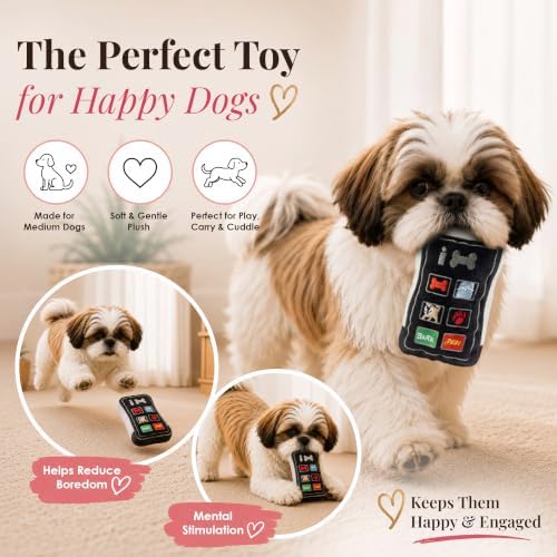 Dog Diggin Designs iBone Plush Dog Toy Bone | Luxury-Inspired Parody Tech-Style Bone with Squeaker, Soft Plush Chew & Play Dog Toy – Modern Fashion Accessories