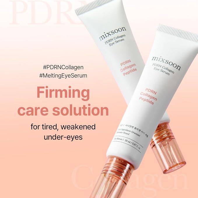 mixsoon PDRN Collagen Eye Serum - Revived Under Eye Serum with Gentle, Smooth Formula for Sensitive Under Eye Skin 20ml / 0.68 fl.oz. Korean Glass Skin Care