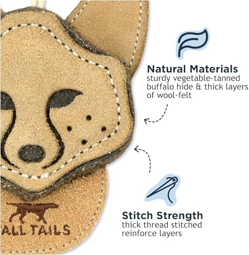 Tall Tails Dog Natural Leather Scrappy Fetch Toy for Dogs, Fox
