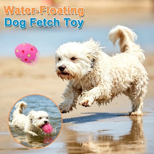 Squeaky Dog Toys 8 Pack, 2.4" Soft Latex Interactive Bouncing Puppy Chew Toys, Interactive Egg Shape Dog Toys Balls for Small Medium Breed