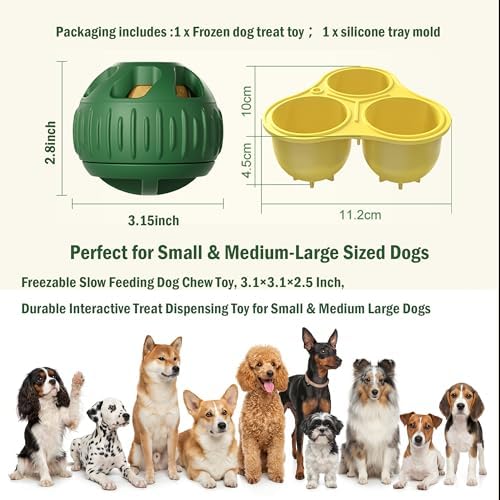 Frozen Fillable Dog Treat Toy with Silicone Tray Mold