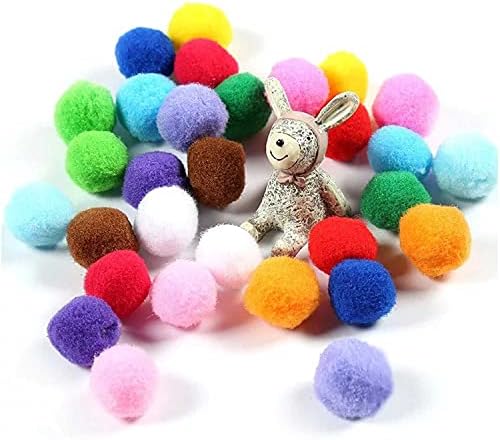 VOVIGGOL 30Pcs 1.3 Inch Cat Toy Balls Soft Kitten Pompom Toys Indoor Cats Interactive Playing Quiet Ball Cats Favorite Toy, Cat Pom Pom Balls for Craft DIY Creative Crafts Decorations (Assorted Color)
