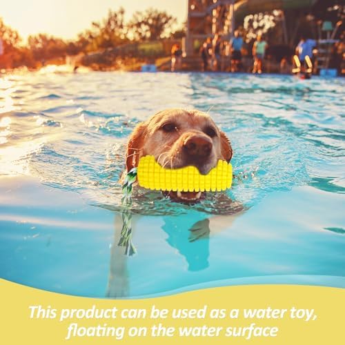 Dog Chew Corn Toy,for Aggressive Chewers Small Medium Large Breed,Interactive Squeaky Dog Tooth Cleaning Tool Water Float Toy,Suitable for Small,Medium and Large Dogs