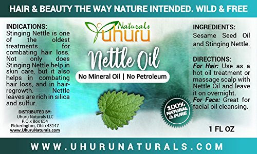 Uhuru Naturals Original Nettle Hair Growth Oil (1 oz) – African Remedy for Thinning Hair, Breakage & Dry Scalp | Natural Regrowth Treatment for Men & Women | All Hair Types