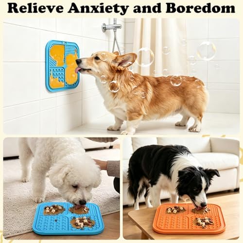 Dog Enrichment Toys - Dogs Puzzle Toy Set 6Pack Lick Mat with Suction Cups Frozen Treat Puzzle Dispenser Slow Feeder Bowl for Stimulating Anxiety Relief Training Busy Toys