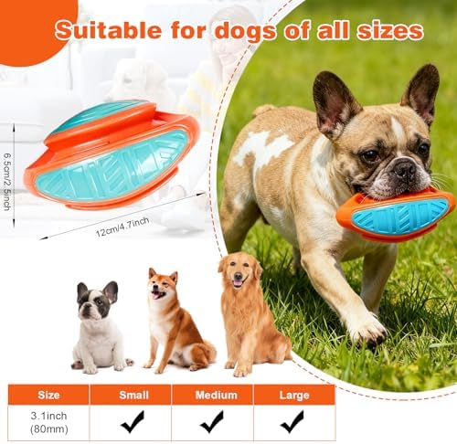 Dog Chew Toy – Durable Silicone Squeaky Toy for Dogs, Interactive Puppy Teething Toy, Dental Cleaning Chew & Fetch Toy for Small Medium Large Dogs