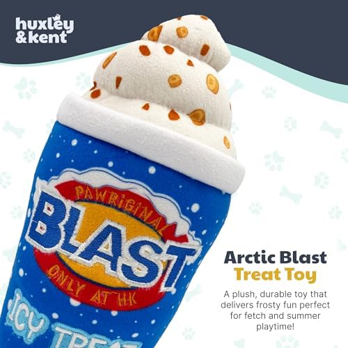 Huxley & Kent Power Plush Squeaky Dog Toy, Arctic Blast Treat, Small