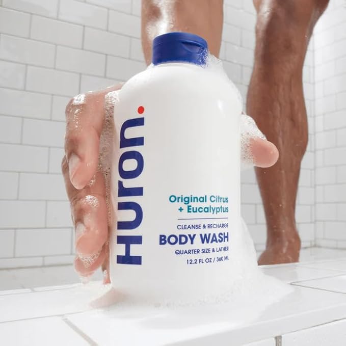 Huron Shower Kit - Shampoo, Conditioner, & Body Wash For Men - Sea Salt + Driftwood Scent - Hydrating & Nourishing Men’s Shampoo & Conditioner