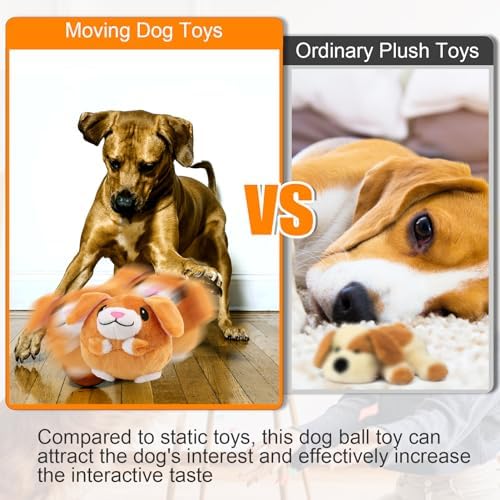 Mity rain Interactive Dog Toys with Thicken Plush, Moving Dog Toy