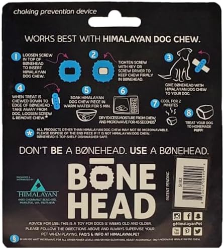 Himalayan Dog Chew Bonehead Dog Chew Holder, 1 Small Toy for Small Dogs