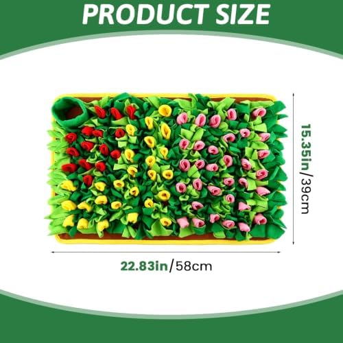 Tulip‑Style Snuffle Mat for Dogs, Cats, Rabbits, 23" x 15"