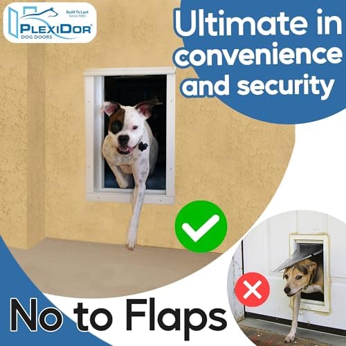 PlexiDor Electronic Wall-Mount Pet Door, Bronze, Large, Up to 100 lbs