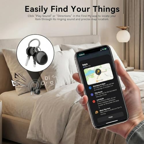 Air Bluetooth Tracker Tags-2 Pack Apple MFi Certified for Find My(iOS Only) | Item Finders Waterproof Remote Global Tracking Tag Last 1.5 Year Battery Key Locator for Track Kid Pet Luggage Wallet Dog Bag
