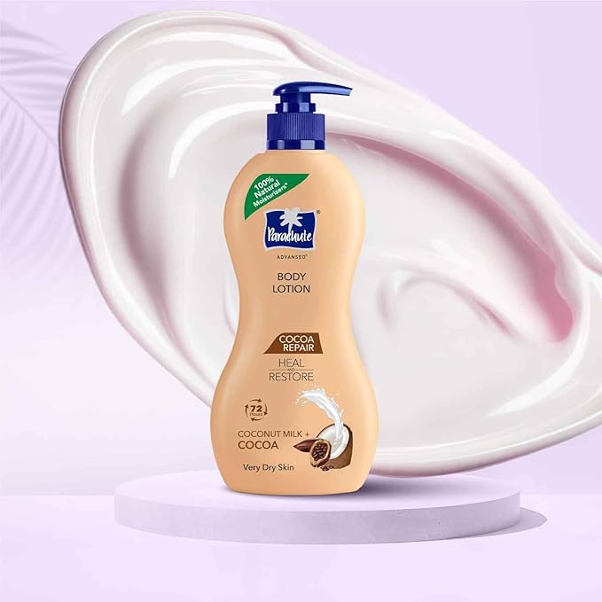 Parachute Advansed Cocoa Repair Body Lotion for Very Dry Skin, Intense Moisture with Coconut Milk and Cocoa, 13.5 Fl oz, Pack of 2
