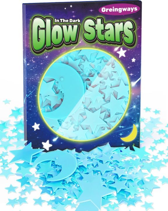 201 Pcs Glow in The Dark Stars Stickers, Boys Room Bedroom Ceiling Decor | Boys Girls Room Decor, Stars for Ceiling, Stocking Stuffers for Kids 8-12, Wall Stickers, Star Stickers, Ceiling Decor