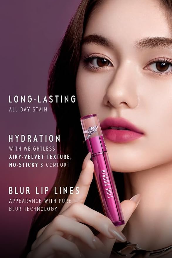 ALTERA BLURRING LIP TINT - Shine Lip Gloss to Soft Blurry Lip Matte Finish, Long-Lasting Lip Stain, Smooth and Blur lip lines, Watery-Velvet Feel, Hydrating & Non-Sticky (006 WISP)