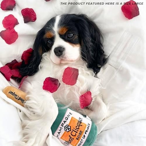 Haute Diggity Dog Woof Clicquot Rose' Plush Dog Toy, Wine Parody Chew Toys