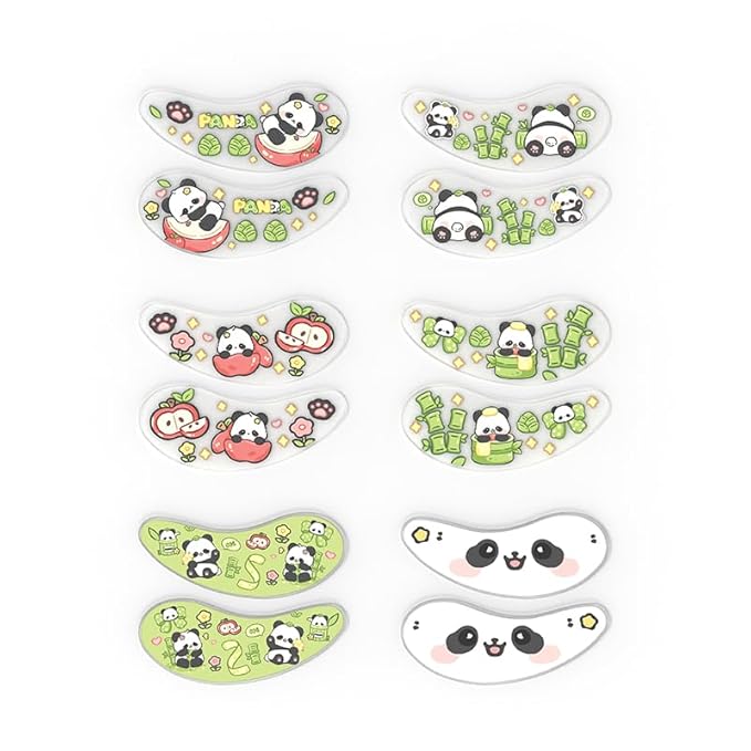 BlackWings Self Adhesive Silicone Under Eye Pads, Reusable Moisturizing Under Eye Patches for Lash Lift & Eyelash Extensions, Soft Lash Extension Tools Eye Gel Pads for Salon & Home Use(panda mix)