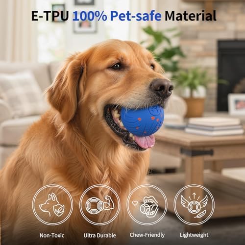 Dog Toys for Medium Large Dogs to Keep Them Busy, Smart Interactive Dog Balls with Automatic Moving Bouncing Vibrating for Enrichment, Mental Stimulation, Anti Boredom, Blue