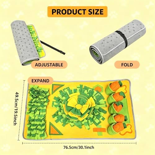 Snuffle Mat for Dogs, Slow Feeder Dog Puzzle Toy, Pet Enrichment Mat