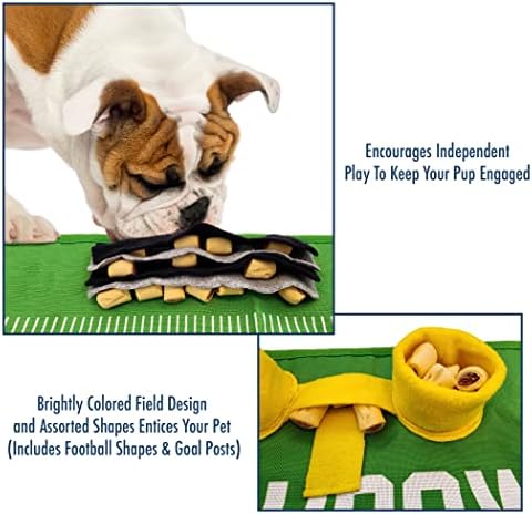 NFL Buffalo Bills Dog Snuffle Mat – Interactive Pet Slow Feeder, Football Field Design Food Puzzle Toy for Dogs & Cats, Foraging Activity Mat for Smarter Feeding