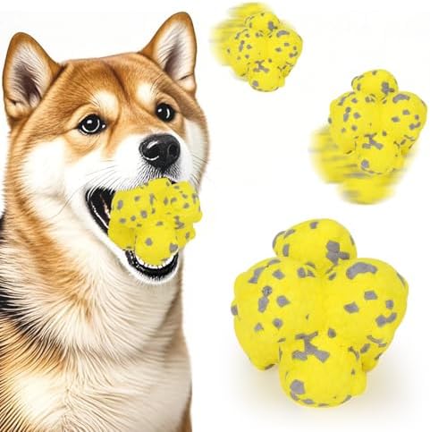 Spike Ball Dog Toy, 10cm Tough ETPU Dog Balls for Aggressive Chewers, Pets Tennis Balls for Dogs, Interactive Dog Chew Balls Toys, Ball Launcher for Fetch Game, Teeth Cleaning Float Water Puppy Toys