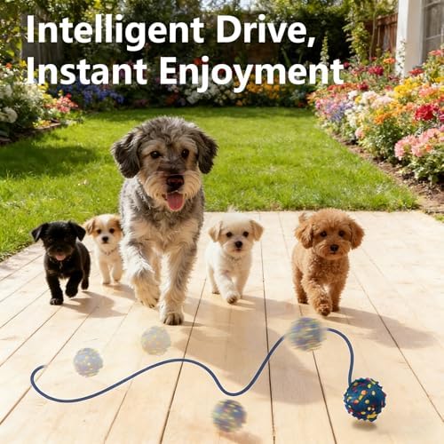 Interactive Dog toys, Smart Dog ball, E-TPU Material Automatic Moving, Bouncing, Vibrating ball Durable Duraspin Design for Aggressive Chewers.Keeps Dogs Busy and Entertained.Suitable for all dogs