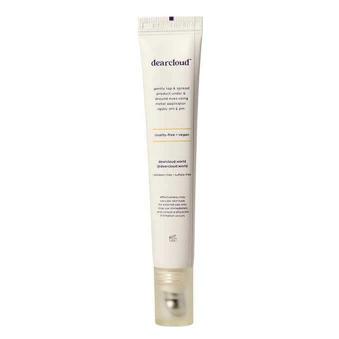 dearcloud Energy Eye Serum – Under Eye Serum for Puffiness and Bags with Vitamin C & Dipeptide-2 – Korean Skincare for Dark Circles (.68 fl oz)