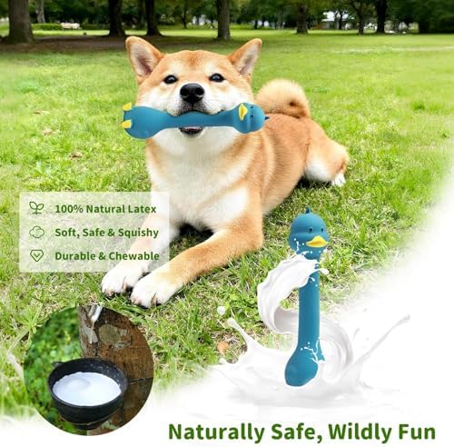 Latex Squeaky Dog Toys, 3 Pack Soft Rubber Dog Chew Toys, 8.7" Standing Stick Animal Pet Toy to Keep Them Busy, Interactive Fetch Squeak Toy for Puppy Small Medium Dogs