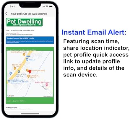 Pet Dwelling QR Code Pet ID Tag – Scan to Contact Owner Instantly, No App Needed, Smart Dog & Cat Tag with Free Personalized Online Pet Profile