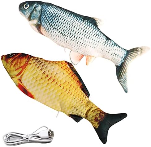 Flopping Fish Electric Cat Dog Pet Toy,Realistic Moving Rocking Interactive