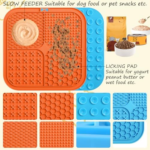 Dog Enrichment Toys - Dogs Puzzle Toy Set 6Pack Lick Mat with Suction Cups Frozen Treat Puzzle Dispenser Slow Feeder Bowl for Stimulating Anxiety Relief Training Busy Toys