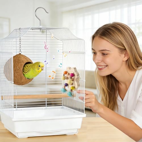 Mygeromon Bird Toys for Parakeets Interactive Spinning Cage Accessories
