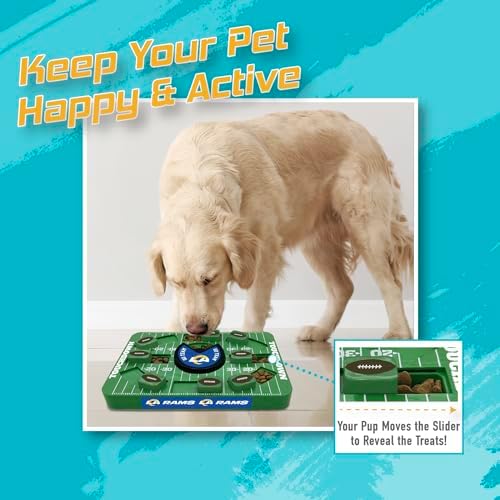 Pets First NFL Los Angeles RAMS Large Puzzle Toy, Dog Puzzle Treat Toy, New Large Size, Interactive Dog Treat Toy, Dog Slow Feeding Toy