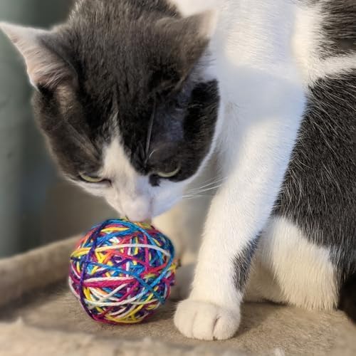 SPOT Ethical Products Sew Much Fun/Yarn Ball Cat Toy / 2.5" / 2Pack, Multicolor