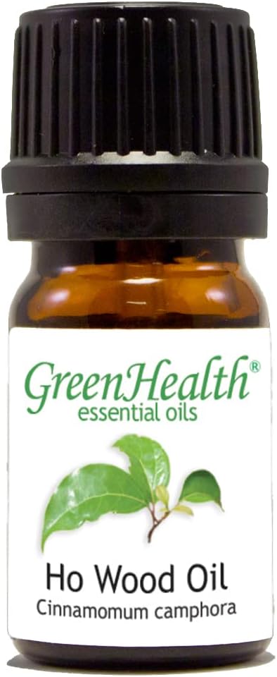 Ho Wood Essential Oil - 5 ml - 100% Pure & Natural - Amber Glass Bottle w/Euro Dropper - GreenHealth
