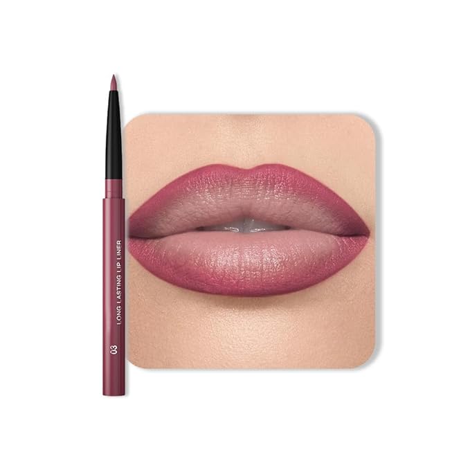 Gel Lip Liner Pencil for Women, Light Purple Matte Long Lasting Lip Liner Lipstick 24 Hour, High Pigmented Lips Makeup Retractable Liners Waterproof Smudge Proof, Vegan & Cruelty-Free 03