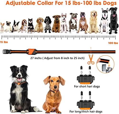 PIOUNS Shock Collar for Dogs, Dog Training Collar with Remote, 3 Modes