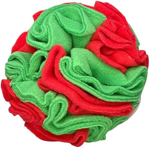 Glory To Dog Medium Breed Snuffle Puzzle Ball Toy Christmas Green/Red Large