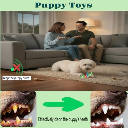 Puppy Teething Toy, Durable Chew Toy for Small Dogs, Interactive Bone Toy to Keep Puppies Busy, Teeth Cleaning Dog Toy for Small Breeds