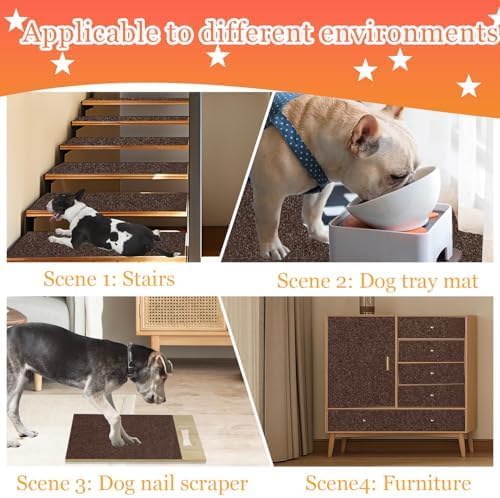 Dog Door Scratch Protector Self-Adhesive Emery Paper10in*12.5ft CoffeeColor
