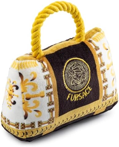 Haute Diggity Dog Fursace Handbag Plush Dog Toy, Designer Parody Chew Toys