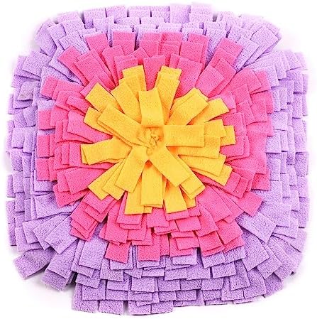 Vedem Small Animal Snuffle Mat Fleece Foraging Mats Interactive Feeding Toy Rabbit Guinea Pig Rat Hamster Anti Slip Treat Dispenser (Purple)