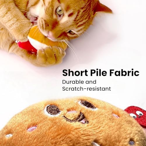 5 Pack Catnip Toys,Hamburger Shape Crinkle Toys for Indoor Cats