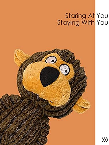 HGB Squeaky Monkey Dog Toy for Puppy & Small Dogs with Teething Rings
